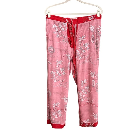 Vintage LUCKY BRAND Lucky Beach Red Hula Lounge Pants – Tropical Bamboo Print L - Picture 7 of 13